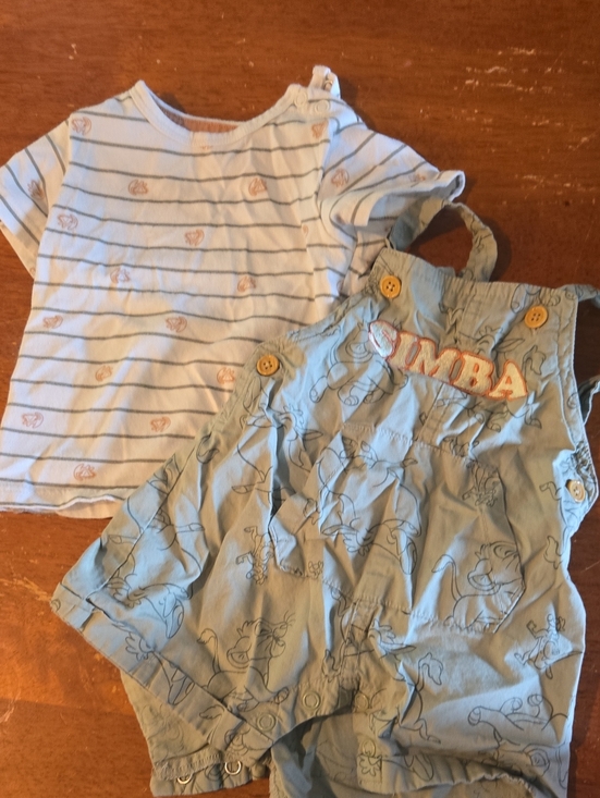 Disney Other - 3/20💫Disney Baby Striped Tee and Orange-Trim Bodysuit Set Simba Lion King